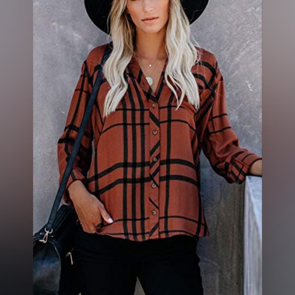 ZC&GF Brown and Black Button Down Shirt